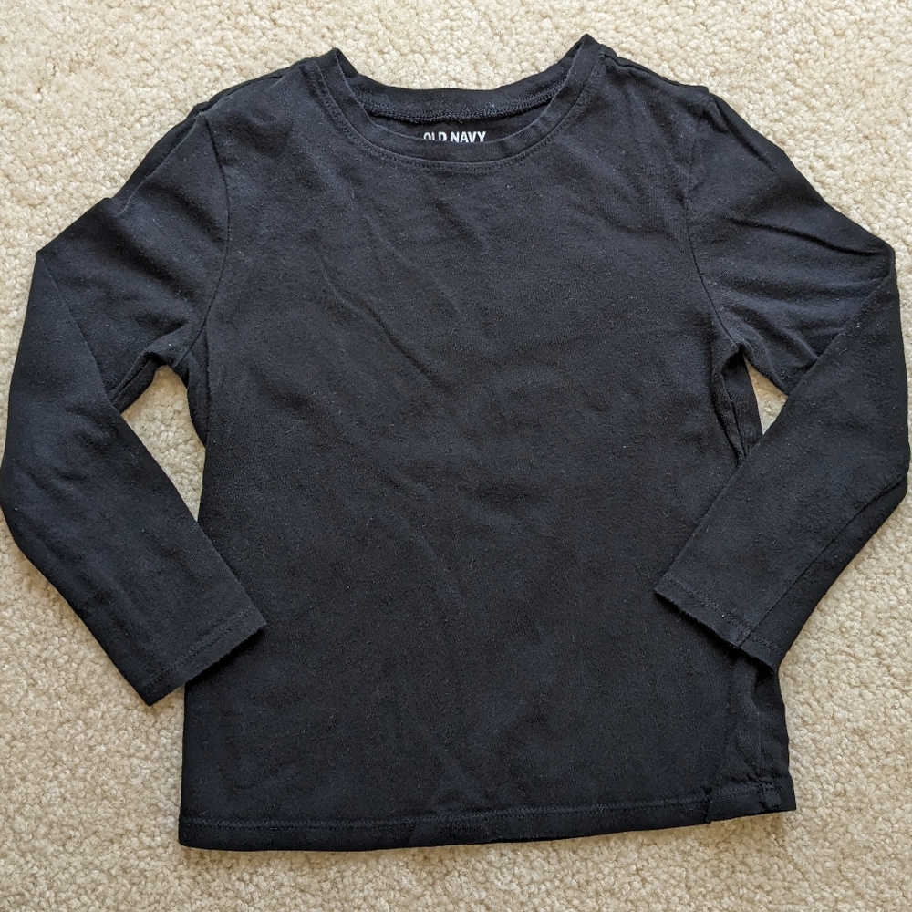 Little Girls Black Long Sleeve Shirt (5T)